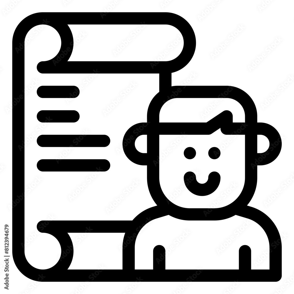 smile happy announcement outline icon and illustration smile happy announcement outline icon and illustration