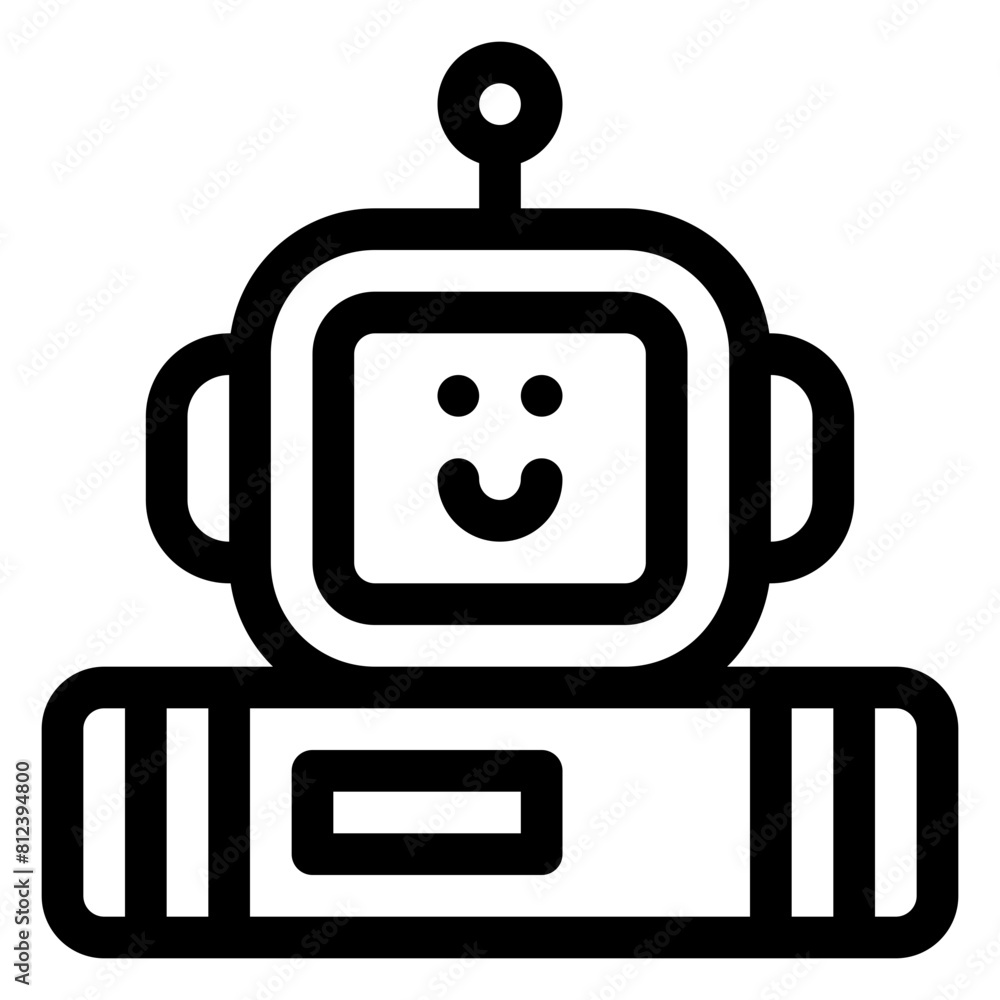 robot story smile outline icon and illustration robot story smile outline icon and illustration