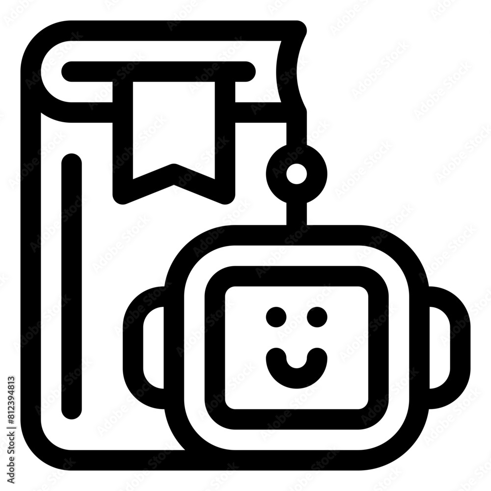 sci fi novel outline icon and illustration sci fi novel outline icon and illustration