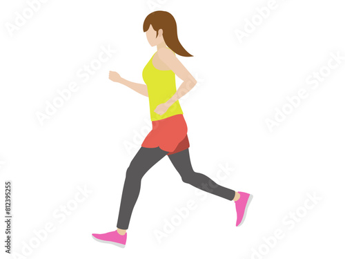 女性ランナー 横向き