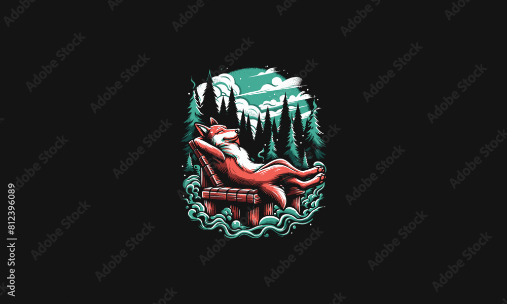 dog relax on forest vector illustration design dog relax on forest vector illustration design
