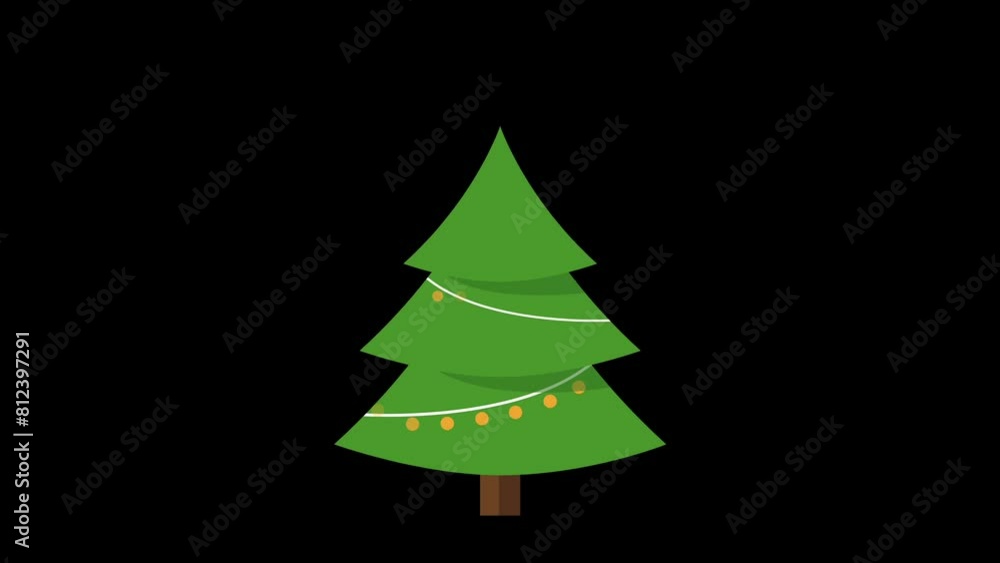 Colourful Christmas tree on black background. Motion graphics animation. Colourful Christmas tree on black background. Motion graphics animation.