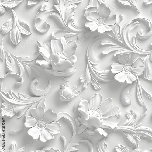 The texture is a three-dimensional drawing of white color. Background for postcards in retro style for the wedding