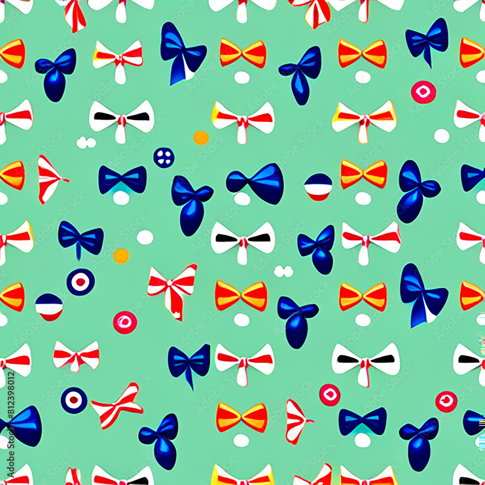 Obraz premium seamless pattern with children and bow