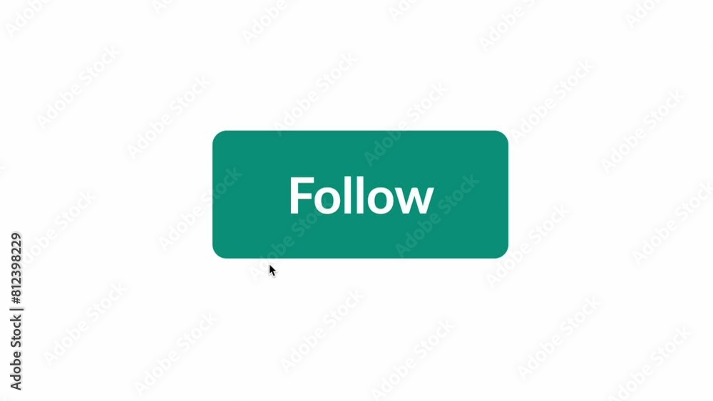 Follow Button on White Background. User Interface Animation. Follow Button on White Background. User Interface Animation.