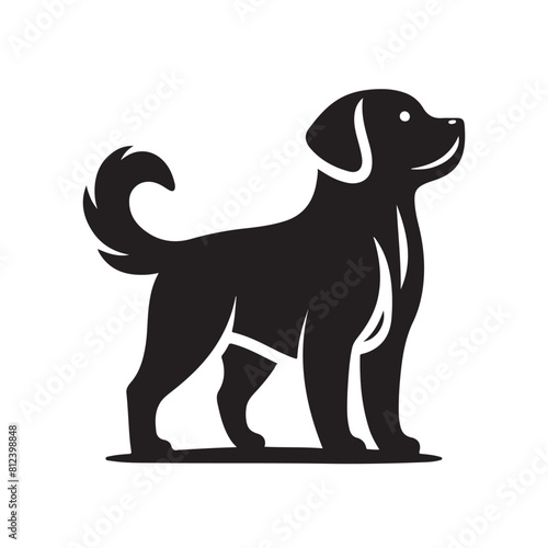 isolated black silhouette of a dog collection  Set of dog silhouette vector. Dogs and puppies in different breed  corgi  golden retriever  poses  sitting  standing  jump