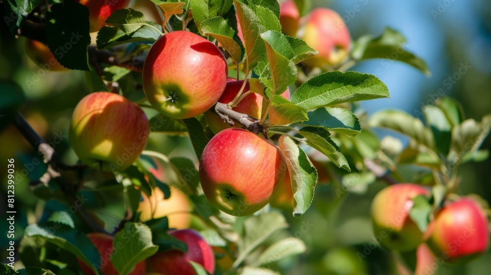 Bountiful Harvest: Vibrant Apples on Tree in the Enchanting Garden Bountiful Harvest: Vibrant Apples on Tree in the Enchanting Garden