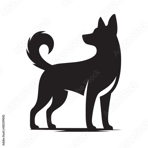 isolated black silhouette of a dog collection  Set of dog silhouette vector. Dogs and puppies in different breed  corgi  golden retriever  poses  sitting  standing  jump