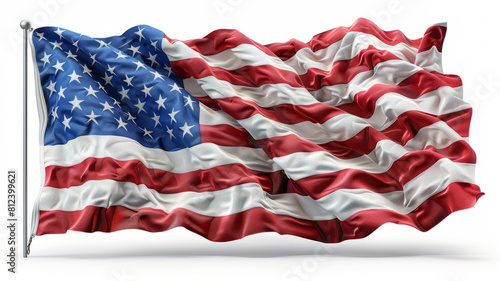 american flag graphics on a white background, vector,generative ai