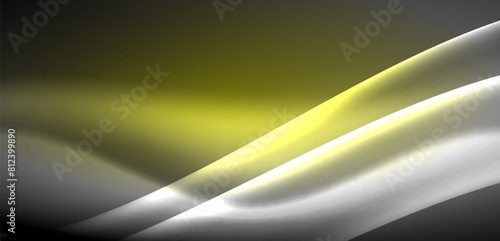 Neon-lit waves surge across background, mesmerizing dance of luminescence and motion. Dynamic backdrop captures essence of energy and modern aesthetics