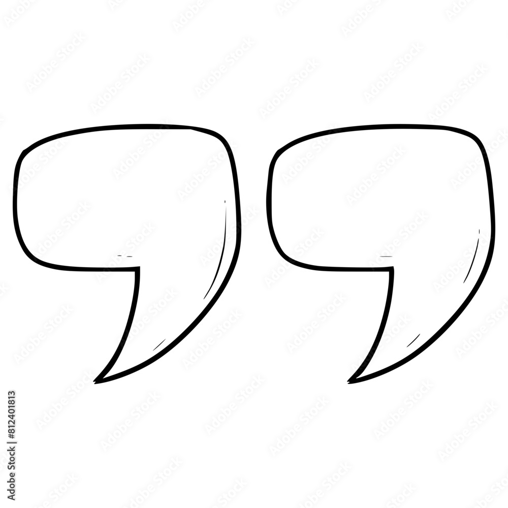 quotation mark illustration hand drawn outline vector quotation mark illustration hand drawn outline vector