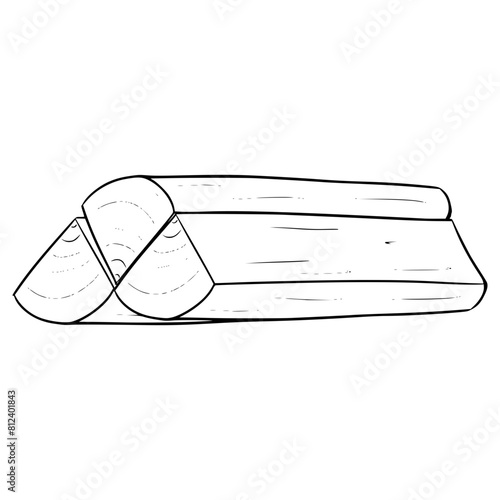 woodpile illustration hand drawn outline vector