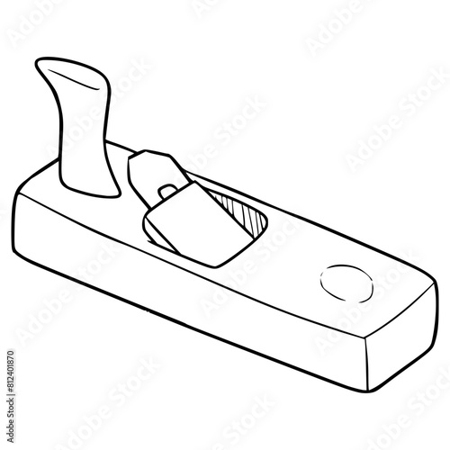 wood planer illustration hand drawn outline vector