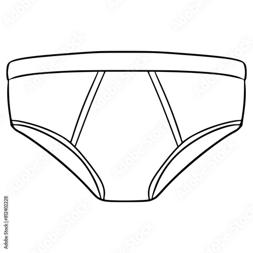 briefs underpants illustration hand drawn outline vector