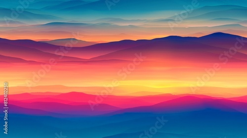 Vibrant sunset hues captured in a panorama, showcasing the spectrum of colors as the sun dips below the horizon