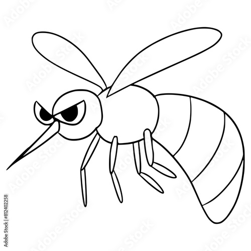mosquito illustration hand drawn outline vector