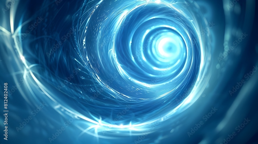 Glowing Blue Spiral Vortex of Futuristic Digital Energy Glowing Blue Spiral Vortex of Futuristic Digital Energy