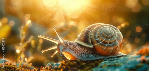 snail in aquarium photo