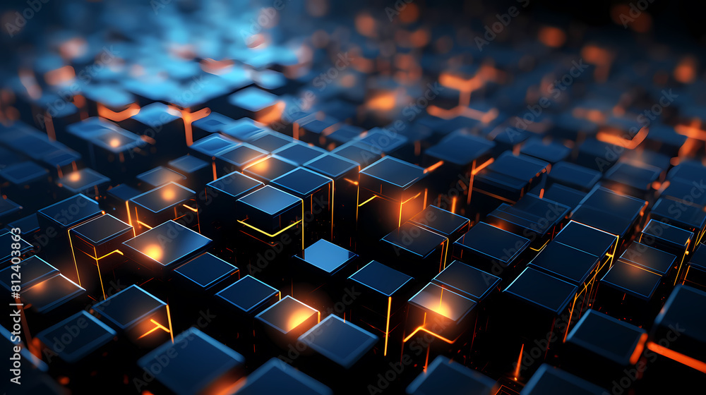 Obraz premium Abstract futuristic background with cube elements