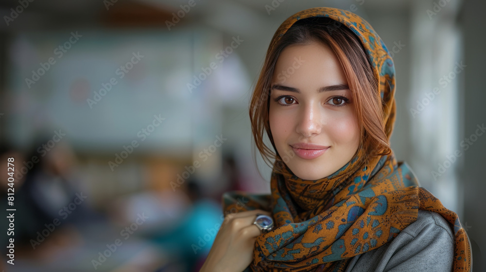 a beautiful female young pakistani Hijabi teacher,generative ai a beautiful female young pakistani Hijabi teacher,generative ai