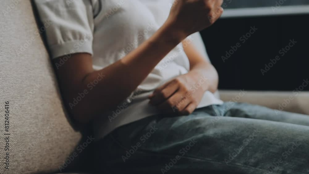 Unhealthy sick woman suffers from insomnia or headache, takes sleeping pill while sitting in bed with glass of water, depressed girl holds antidepressant meds, painkiller for menstrual pain, close up Unhealthy sick woman suffers from insomnia or headache, takes sleeping pill while sitting in bed with glass of water, depressed girl holds antidepressant meds, painkiller for menstrual pain, close up