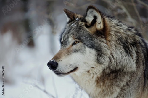 Wolf  Portrait of a Wolf in a Forest  Ai generated