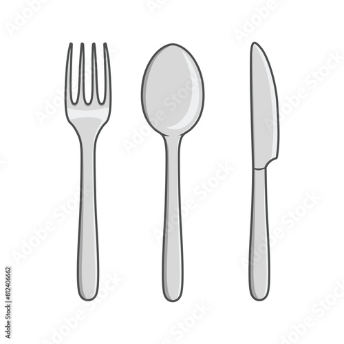 Restaurant cutlery. kitchen elements vector illustration