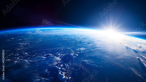 Earth's blue dawn as seen from orbit