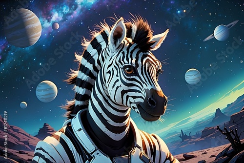 zebra in the space 