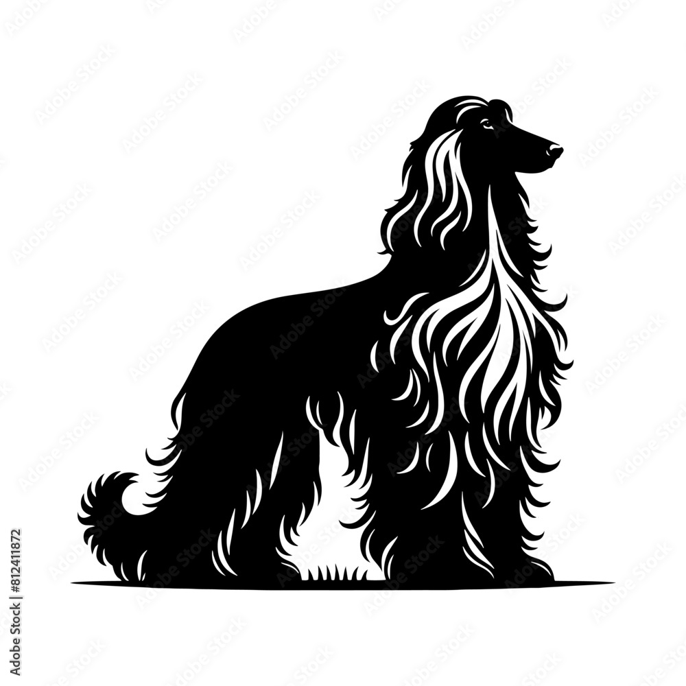 Black Afghan Hound Vector Silhouette - Graceful, Elegant, and Captivating Profile Design- Afghan Hound Illustration- Afghan Hound vector. Black Afghan Hound Vector Silhouette - Graceful, Elegant, and Captivating Profile Design- Afghan Hound Illustration- Afghan Hound vector.
