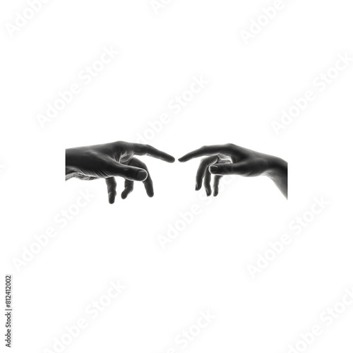 black and white hand