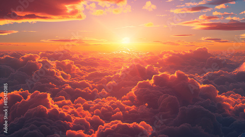 Celestial World Concept: Clouds and a setting sun