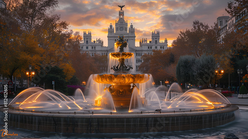 The Cibeles Fountain in Madrid, Spain photo