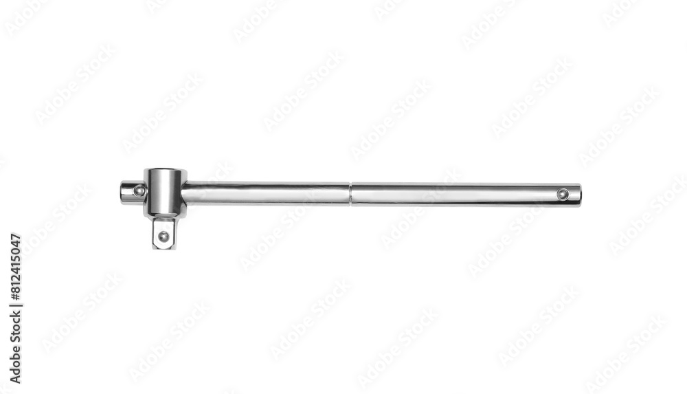 chrome plated steel ratchet handle with clipping path isolated