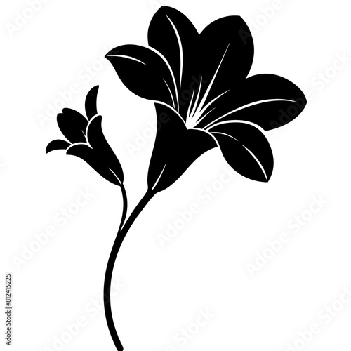 Freesia vector silhouette illustration