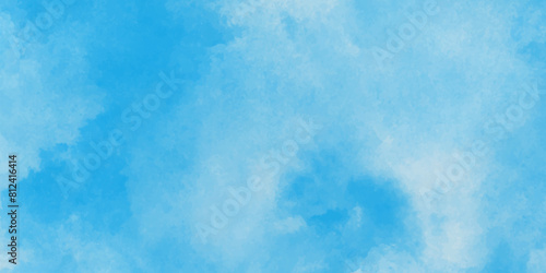 Abstract hand paint random staind blue sky, The summer is colorful clearing day Good weather with natural clouds, cloudy and stained Sky blue shades watercolor background.