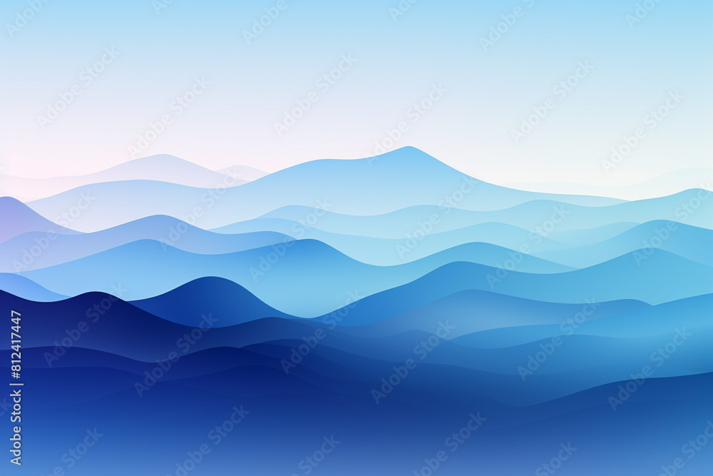 Blue Gradient flat design side view cool theme water color Triadic Color Scheme