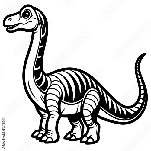 Fototapeta Naklejka Na Ścianę i Meble -  barosaurus-cartoon-vector-illustration