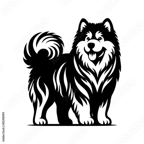 Vector Alaskan Malamute Silhouette - A Stunning Tribute to Canine Elegance and Strength- Alaskan Malamute Illustration- Minimalist Alaskan Malamute  vector.
