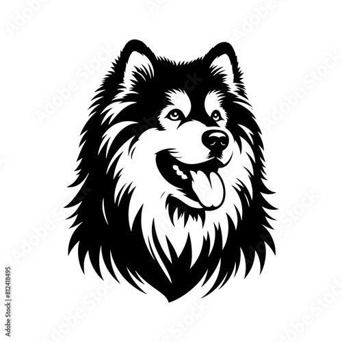Vector Alaskan Malamute Silhouette - A Stunning Tribute to Canine Elegance and Strength- Alaskan Malamute Illustration- Minimalist Alaskan Malamute  vector.