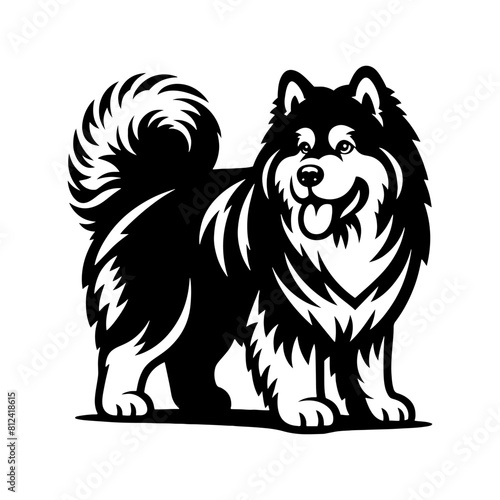 Vector Alaskan Malamute Silhouette - A Stunning Tribute to Canine Elegance and Strength- Alaskan Malamute Illustration- Minimalist Alaskan Malamute  vector.