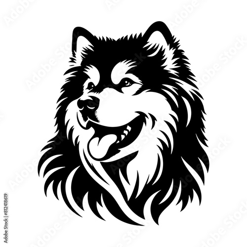Vector Alaskan Malamute Silhouette - A Stunning Tribute to Canine Elegance and Strength- Alaskan Malamute Illustration- Minimalist Alaskan Malamute  vector.