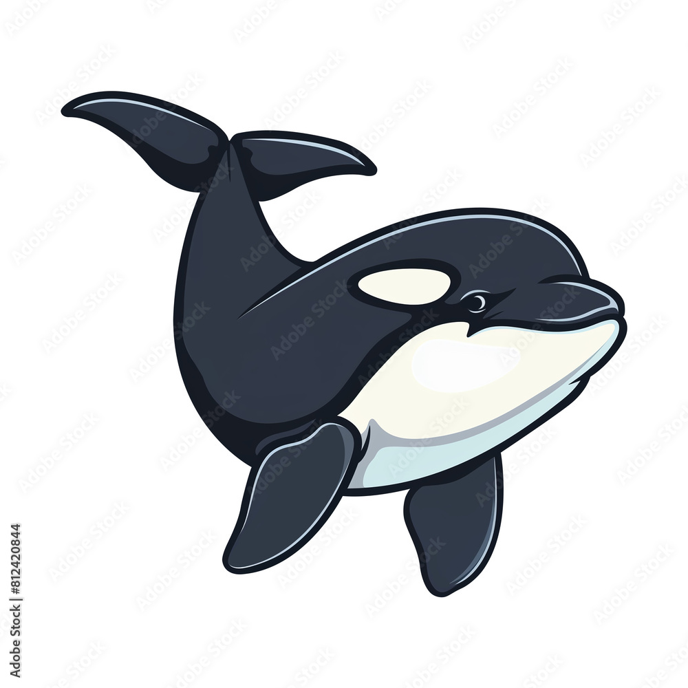 Naklejka premium cartoon orca whale