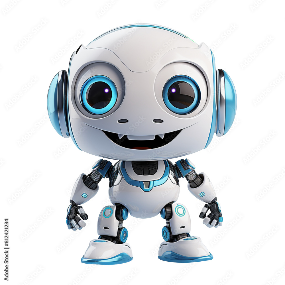 Smiling robot isolated on transparent background Smiling robot isolated on transparent background