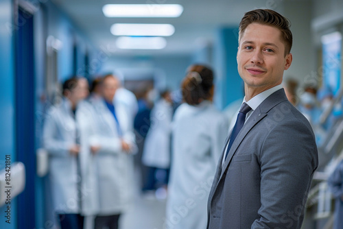 Portrait of businessman visiting hospital © diego