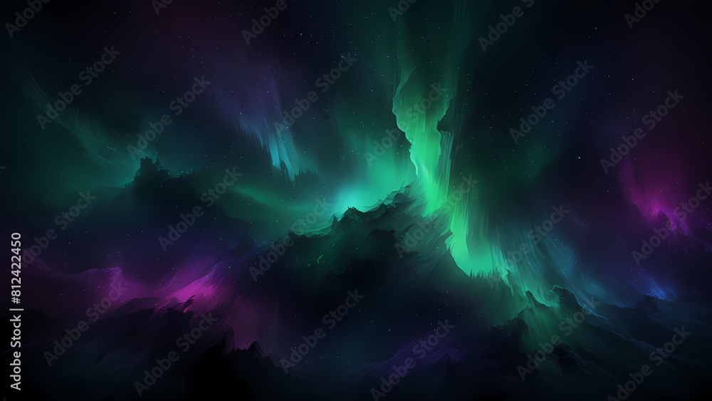 Abstract Background with an Aurora Scenery Theme at Night Abstract Background with an Aurora Scenery Theme at Night