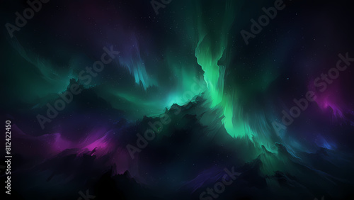 Abstract Background with an Aurora Scenery Theme at Night