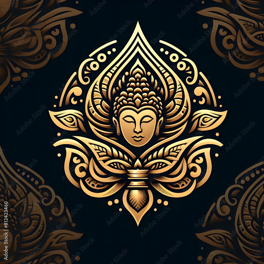 AI Generate of Luxury Premium Symbol Vector of Vesak Day with Buddha Statue, Buddha, Lantern, Candle Light, Lotus AI Generate of Luxury Premium Symbol Vector of Vesak Day with Buddha Statue, Buddha, Lantern, Candle Light, Lotus