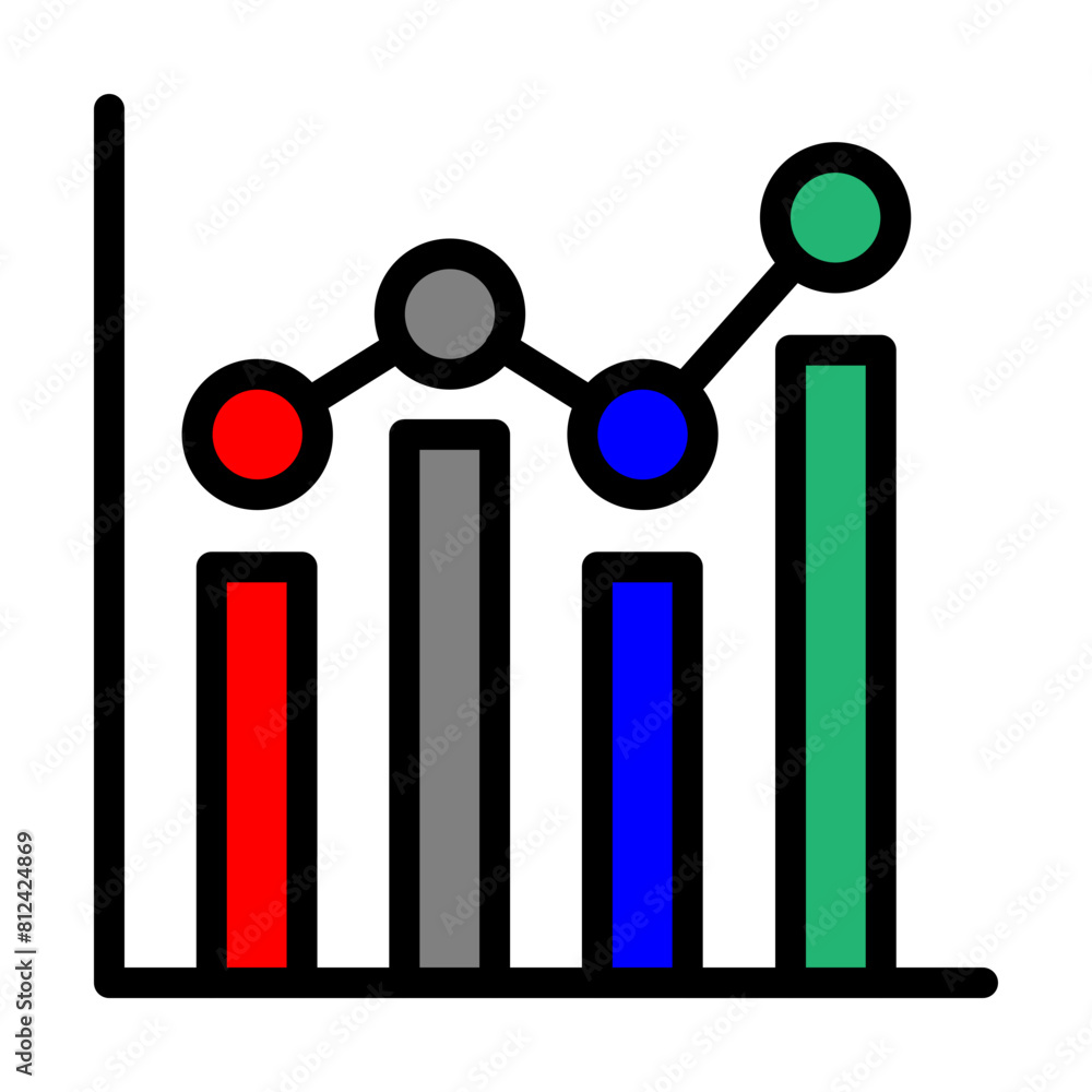 Bar Chart Line Filled Icon Design Bar Chart Line Filled Icon Design