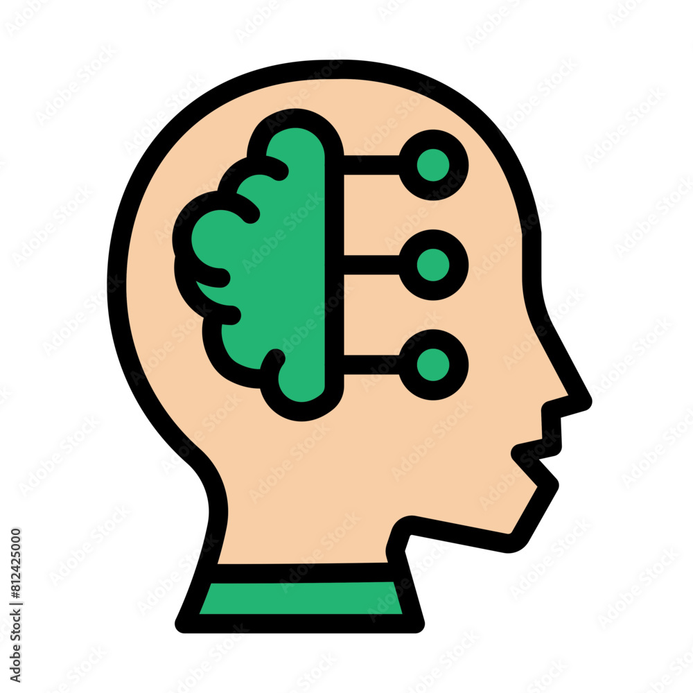 Machine Learning Line Filled Icon Design Machine Learning Line Filled Icon Design